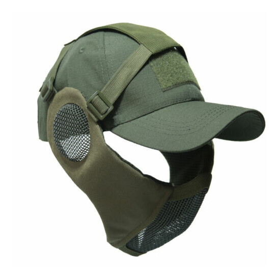 Tactical Foldable Camouflage Mesh Mask With Ear Protection With Cap For Hunting {23}