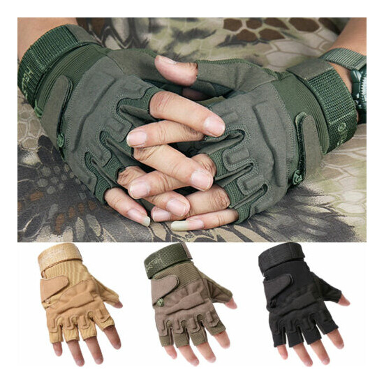 Tactical Gloves Military Shooting Gloves Fingerless Anti-Slip Bicycle Gloves Men {1}