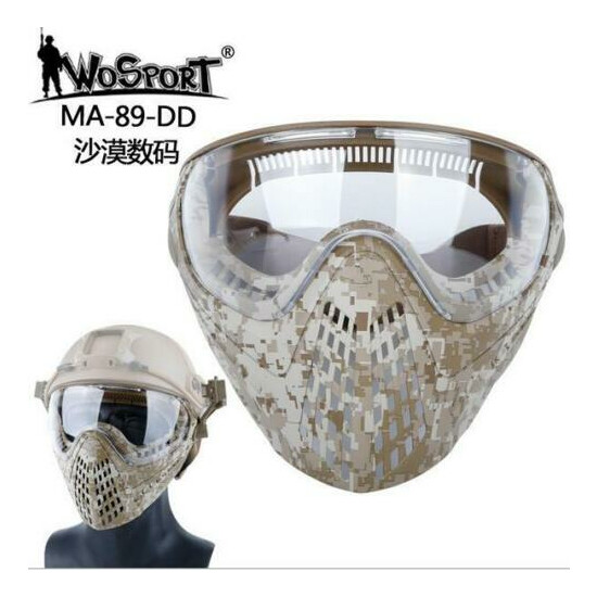 Tactical Head Wearing Helmet Full Face Pilot Mask with Lens Airsoft Paintball {24}
