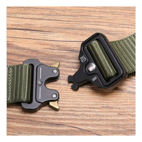 1.5" Nylon Tactical Waist Belt Men Metal Buckle Outdoor Military Training Girdle {2}
