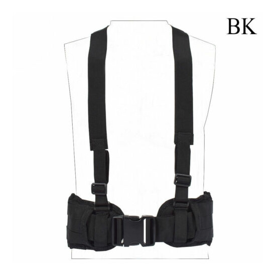Tactical Molle Waist Padded Belt w/ Suspender Combat Multifunction Hunting Strap {10}