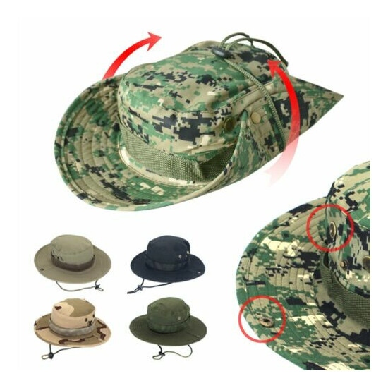 Outdoor L Size Combat Camo Military Bush Jungle Sun Hat Hiking Fishing Cap {3}
