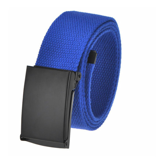 Men's Golf Belt in 1.5 Black Flip Top Buckle with Adjustable Canvas Web Belt {17}