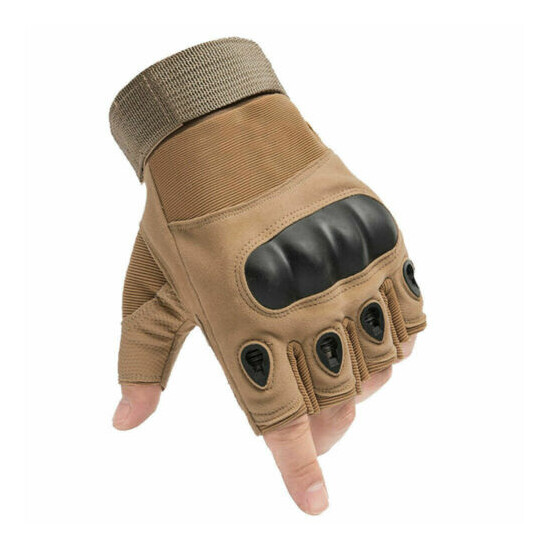 Army Military Tactical Motorcycle Hunt Hard Knuckle Half Finger Outdoor Gloves {7}