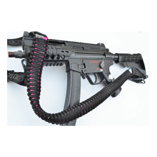 60" Tactical 550 Paracord Gun Rifle Bow Shotgun Sling 1 or 2 Point PINK GRAY {8}