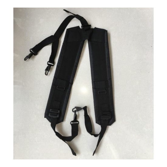 Military Fox Tactical Combat Y-Type Load Bearing Suspenders And Belt Black Drab {3}