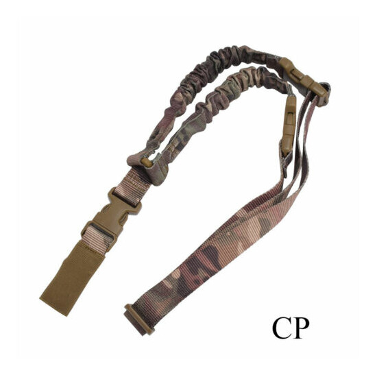 Tactical Rifle Sling Adjustable 1 Single Point Military Bungee Cord Gun Strap {5}
