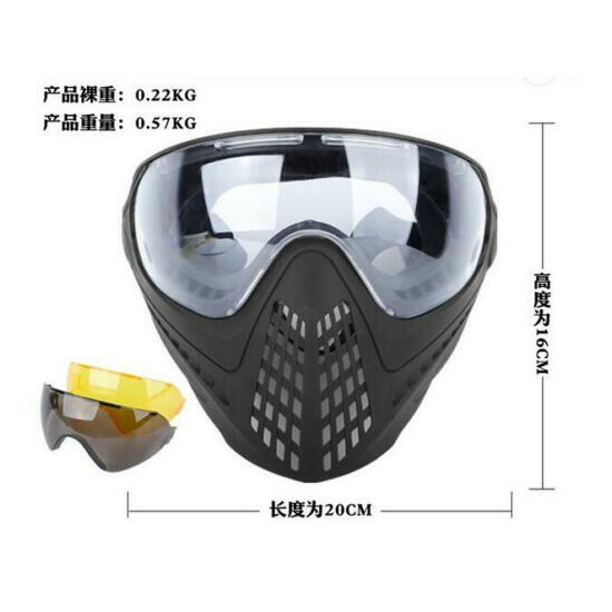 Tactical Head Wearing Helmet Full Face Pilot Mask with Lens Airsoft Paintball {2}