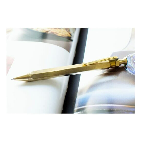 Six-Edge Solid Brass Pen Spring Retractable Ballpoint Pen Tactical Survival tool {7}
