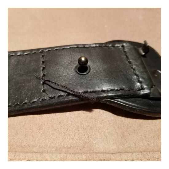 Boston Leather 6501 Black Plain Nickel Sam Browne Lined Gear Belt 34" w/buckle {8}