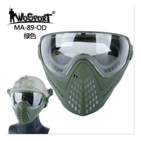 Tactical Head Wearing Helmet Full Face Pilot Mask with Lens Airsoft Paintball {13}