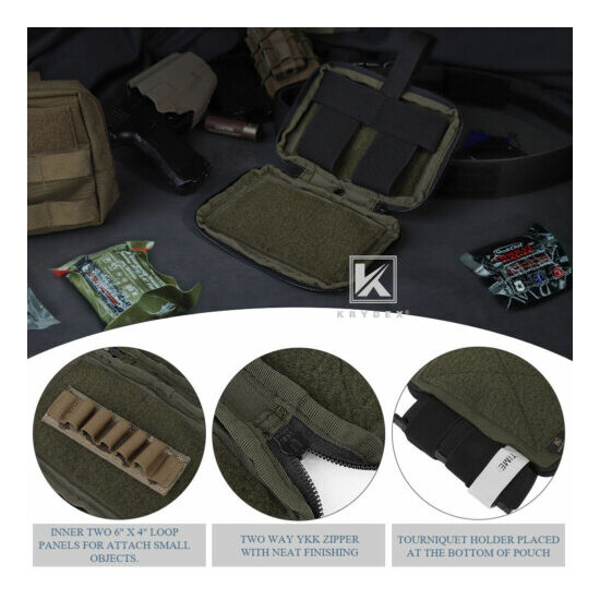 KRYDEX Tactical MED Medic Pouch EMT Trauma Storage for 1.5-3in Belt Ranger Green {10}