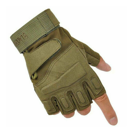 Tactical Army Military Half Finger Gloves Hard Knuckle Motorcycle Hunt Work {15}