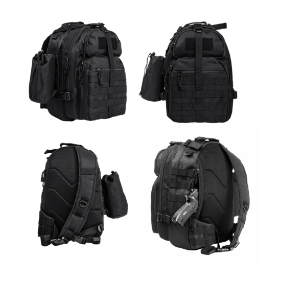 NcStar Heavy Duty BLACK Sling Backpack Conceal Carry CCW Pistol Compartment  {1}