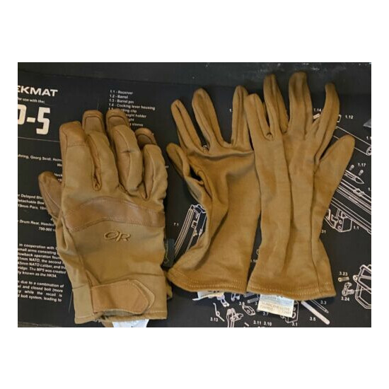 Outdoor Research Convoy Goretex Gloves Coyote Hurricane Liners Medium Large {3}