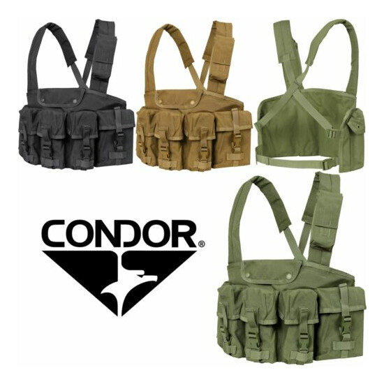Condor CR 7 Pocket Chest Rig Battle Pouch Military Adjustable Cross X Draw Vest {1}