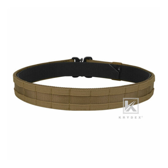 KRYDEX Tactical Belt 1.75 inch Heavy Duty Belt Quick Release MOLLE Coyote Brown {4}