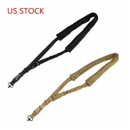 Tactical One Point Bungee Rifle Sling Adjust Single Point Sling&QD Multi Mission {1}