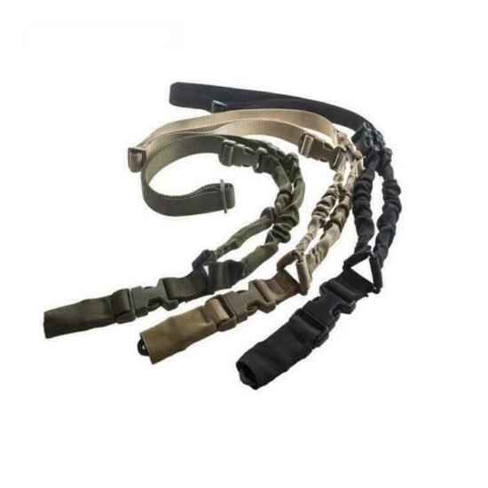 One Single Point Rifle Sling Tactical Gun Sling Strap Length Adjustable Hunting {3}
