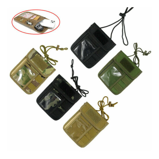 Tactical ID Card Holder Organizer Neck Lanyard Windproof Nylon Wallet Pouch US {3}