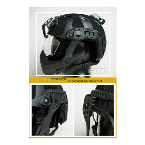 FMA Tactical Universal Rail Folding Arm Half Face Mask for Helmet /Split Goggles {6}