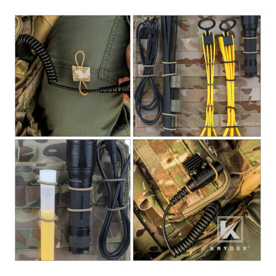 KRYDEX 4pcs PTT Retainer Tactical MOLLE Webbing Strap Antennas Cable Organizer {8}