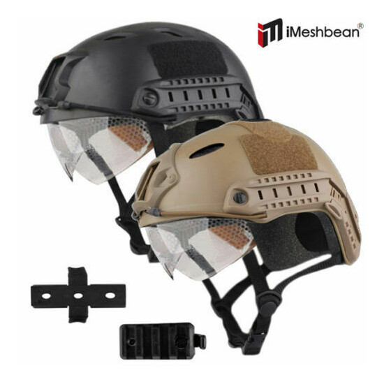 Military Tactical Gear Airsoft Paintball SWAT Protective FAST Helmet w/ Goggle {2}