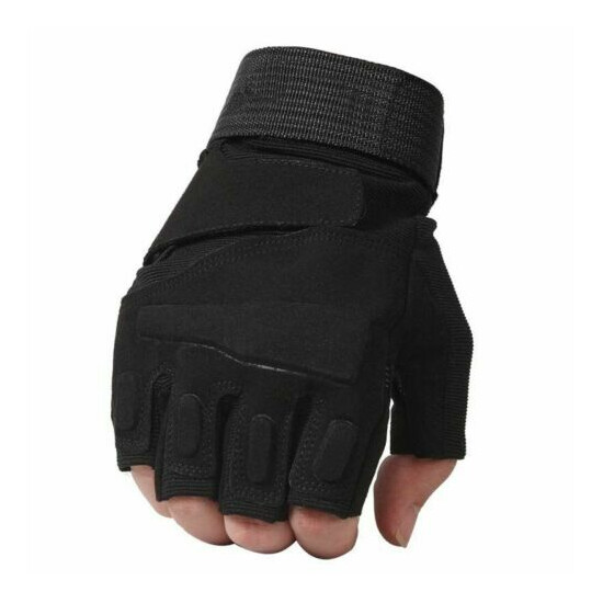 Tactical Army Military Half Finger Gloves Hard Knuckle Motorcycle Hunt Work {13}