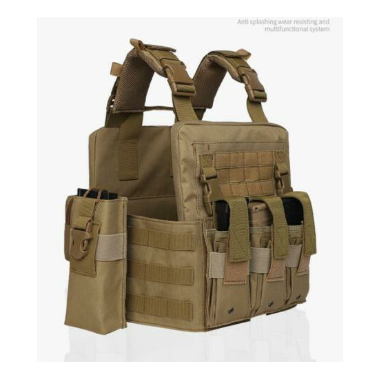 4PCS Tactical Vest Gun Holder Molle Combat Assault Police Hunting Gear Chest Rig {5}