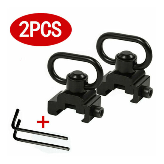 2/4 PCS QD Sling Swivel Attachment with 20mm Picatinny Rail Mount Quick Release {12}