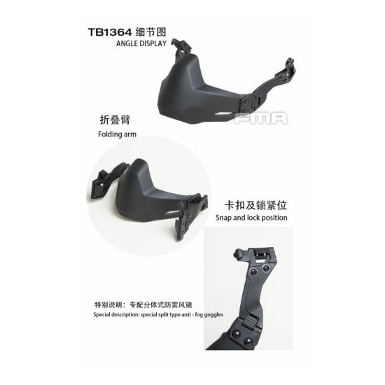 FMA Tactical Rail Folding Arm Half Face Mask For Helmet Universal Protection {5}