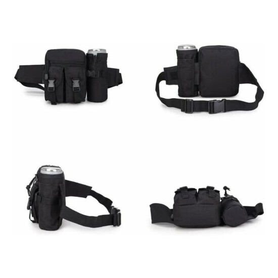 Tactical Waist Pack Pouch With Water Bottle Pocket Holder Molle Fanny Belt Bag {5}