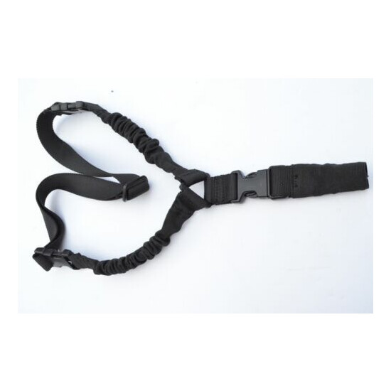 HEAVY DUTY Single one point Bungee Rifle Shotgun Sling with Clasp Covers (BLACK) {2}