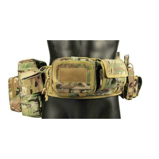 Military Tactical Molle Soft Padded Waist Belt Patrol Combat Battle Web Belt Bag {4}