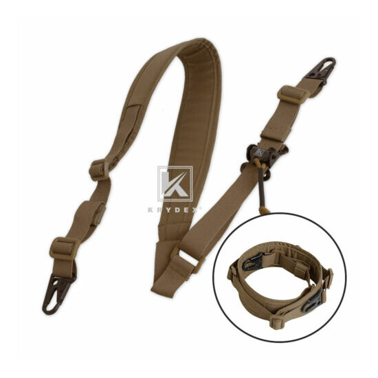 KRYDEX Modular Sling 2 / 1 Point Padded Shooting Sling Removable Coyote Brown {1}