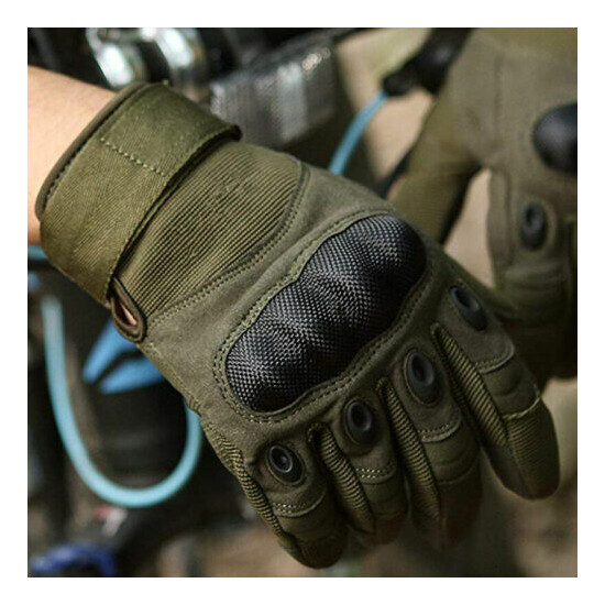 Tactical Hard Knuckle Full Finger Gloves Hunting SWAT Army Military Combat CS {2}