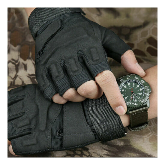 Airsoft Gloves Men Fingerless Tactical Gloves for Outdoor Sports US FAST {3}