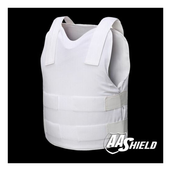 AA Shield Bullet Proof VIP Vest Concealable Aramid Body Armor Lvl IIIA3A M White {1}