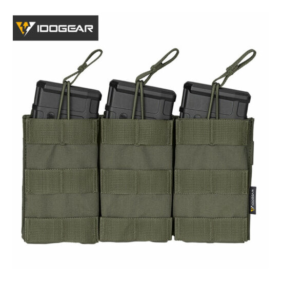 IDOGEAR Tactical 5.56 .223 Mag Pouch MOLLE Modular Triple Open Top Hunting Gear {15}