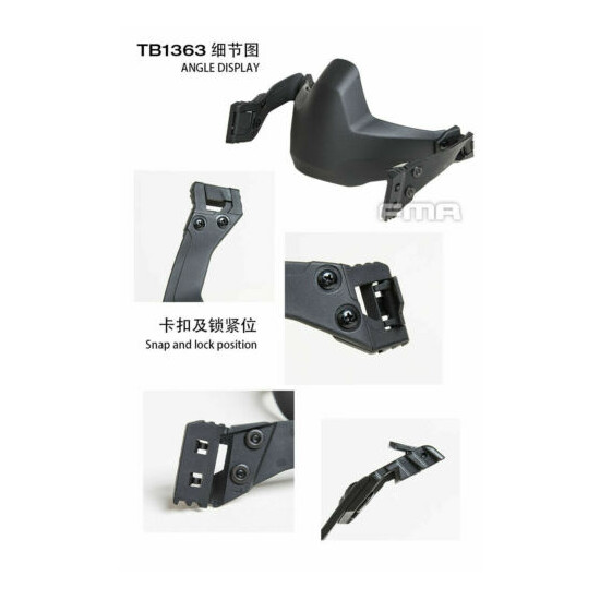 FMA Tactical Universal Rail Folding Arm Half Face Mask for Helmet /Split Goggles {4}