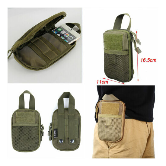 MOLLE Compact Pocket Organizer Pouch Mini Waist Bag Pouch Tactical EDC Pouch US {2}