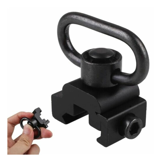 2/4 PCS QD Sling Swivel Attachment with 20mm Picatinny Rail Mount Quick Release {2}