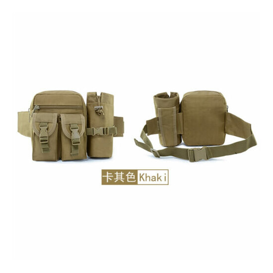 Tactical Waist Pack Pouch With Water Bottle Pocket Holder Molle Fanny Belt Bag {11}