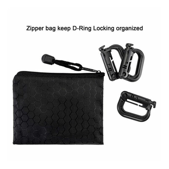 10 Pcs Multipurpose D-Ring Grimloc Locking for Molle Webbing with Zippered Pouch {5}