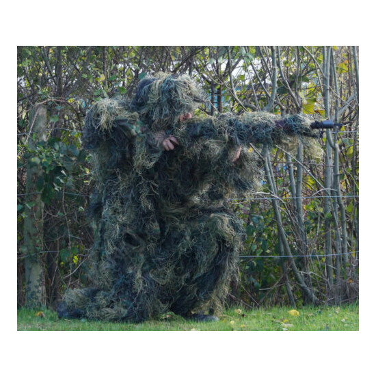 Military Anti-Fire 4 PIECE GHILLIE SUIT Army Woodland Camo Camouflage All Sizes {2}