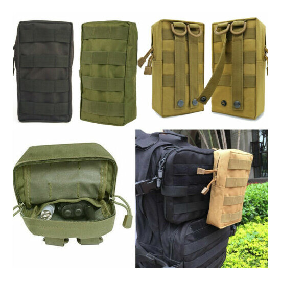 Tactical Molle Utility Pouch Waist Belt Bag Outdoor Pocket Military with Zipper {1}
