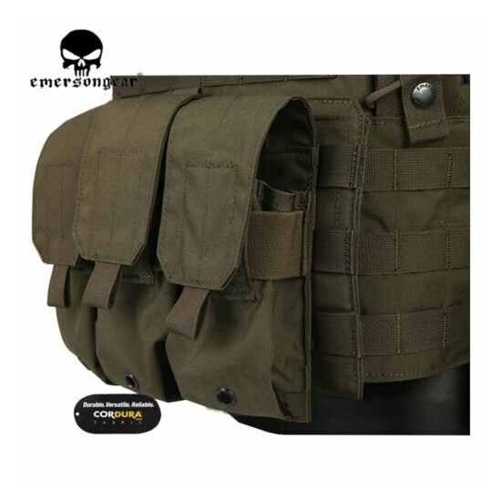 Emerson Tactical Modular Combat Vest MOLLE LBT-6094A Plate Carrier w/ 3 Pouch RG {7}