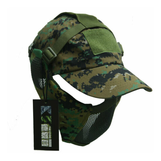 Tactical Foldable Camouflage Mesh Mask With Ear Protection With Cap For Hunting {21}