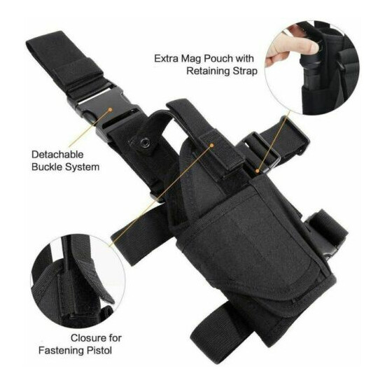 Outdoor Adjustable Hunting Molle Tactical Pistol Gun Holster Bullet Pouch Holder {13}