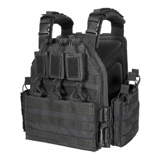 Tactical Vest Gear Molle Military Assault Plate Carrier Holder Multi Size Black {20}